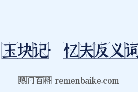玉块记·忆夫反义词是什么意思的图片
